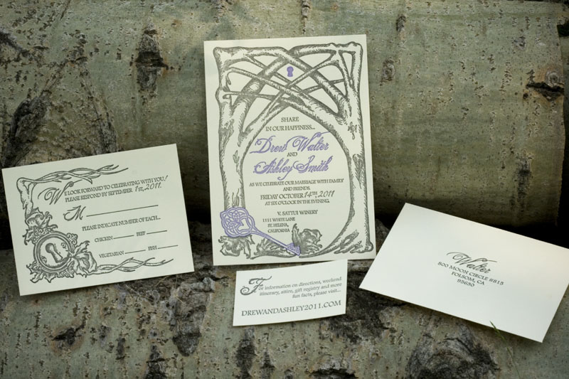  crane lettra gnarled tree invitation illustrated wedding invitation 